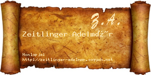 Zeitlinger Adelmár névjegykártya